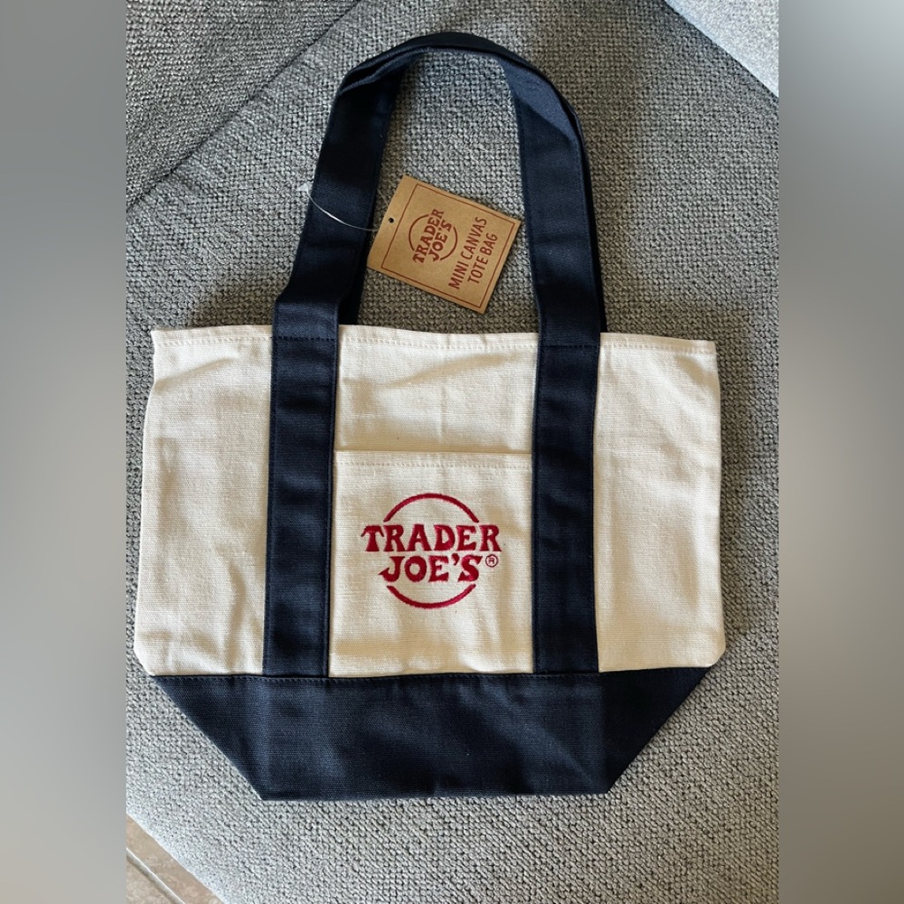 Trader Joe's Mini Canvas Tote Bag NWT